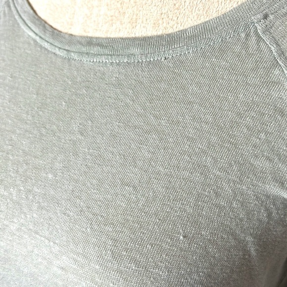 BANANA REPUBLIC LINEN LONG SLEEVE BASEBALL STLE TSHIRT SZ XS MINT GREEN - Picture 2 of 8